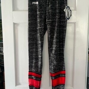 Concept Sports Boston Red Sox Charcoal and Red Leggings.  Mesh inserts at bottom
